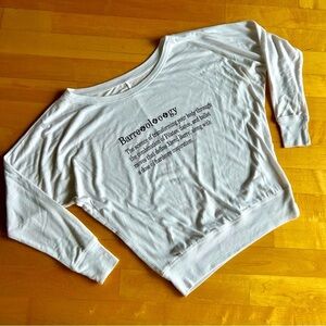 Xtend Barre Barreology Definition Long Dolman Sleeve Top, White, Black, Size XS